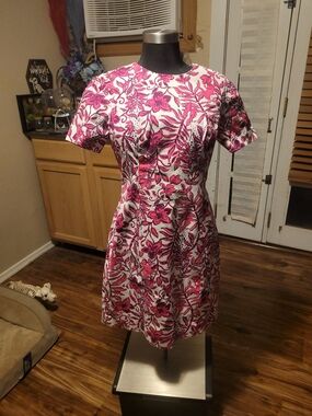 Lilly Pulitzer Pink & White Floral Midi Dress